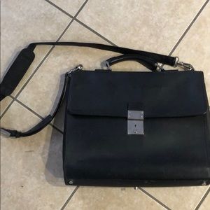 Cole Haan black leather briefcase/laptop bag